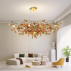 Lámpara de techo con ramas de árbol de aluminio, diseño de gota de lluvia de lujo, para sala de estar, Villa, candelabro decorativo de cristal dorado K9