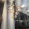 Lámpara de araña de cinta artística moderna, lámpara colgante LED grande para vestíbulo de hotel, salón de banquetes y proyectos de interiores de lujo