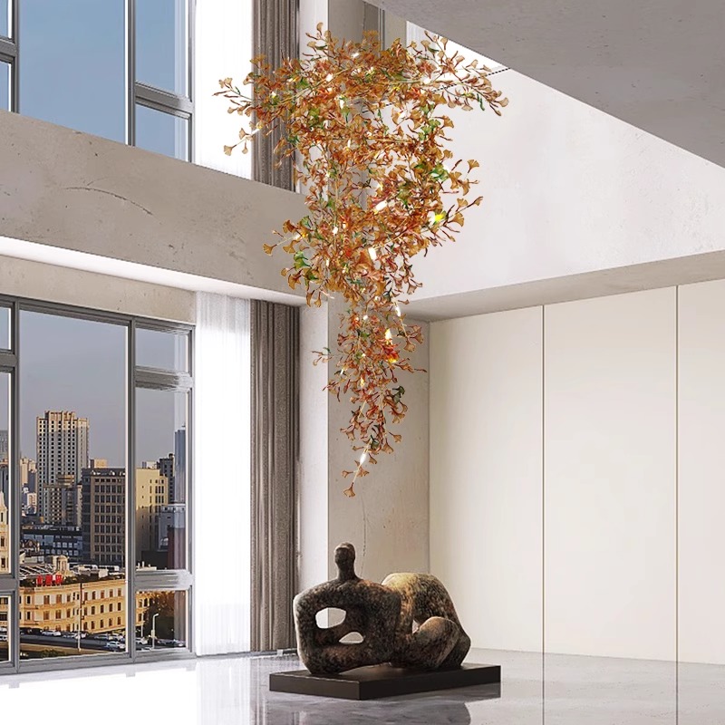 Lámpara de techo con ramas de árbol de aluminio, diseño de gota de lluvia de lujo, para sala de estar, Villa, candelabro decorativo de cristal dorado K9