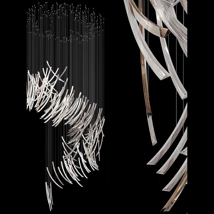 Araña geométrica minimalista con colgante cilíndrico arquitectónico
